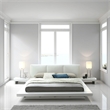Bowery Hill 4 Piece King Size Bedroom Set Leatherette Padding in White