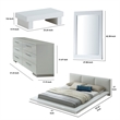 Bowery Hill 4 Piece Queen Size Bedroom Set Leatherette Padding in White
