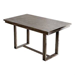 Bowery Hill Rectangular Wooden Counter Height Dining Table in Gray