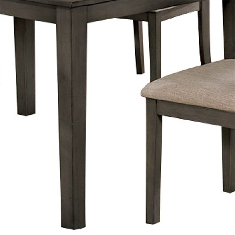 Bowery Hill 5 Piece Wooden Dining Table Set in Weathered Brown