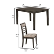 Bowery Hill 5 Piece Wooden Dining Table Set in Weathered Brown