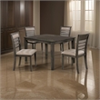 Bowery Hill 5 Piece Wooden Dining Table Set in Weathered Brown