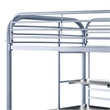 Bowery Hill Metal Frame Twin Size Loft Bed with 2 Ladders in Silver