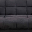 Bowery Hill Microfiber Adjustable Sofa with 2 Pillows in Ebony Gray