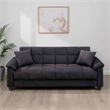 Bowery Hill Microfiber Adjustable Sofa with 2 Pillows in Ebony Gray