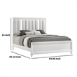 Bowery Hill Queen Platform Bed with LED Channel Tufted in White Wood