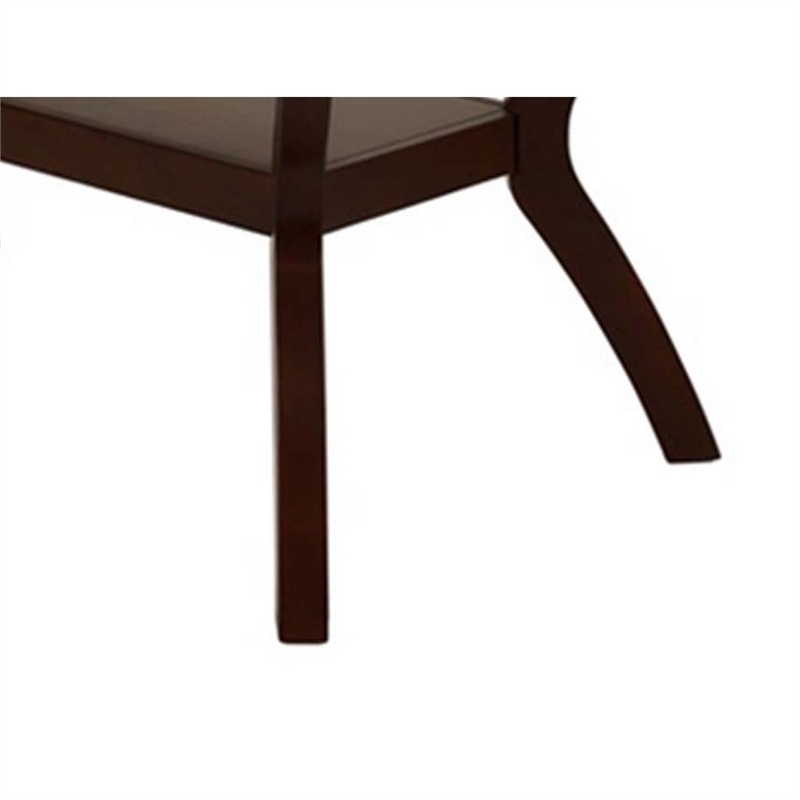 Bowery Hill Rubber Wood Dining Table with Open Shelf in Espresso