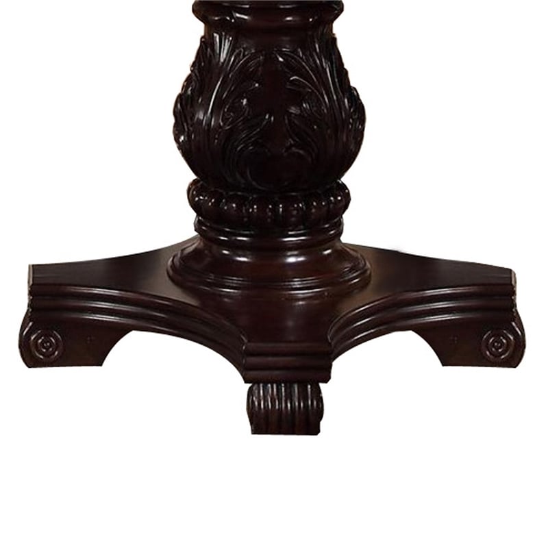 Bowery Hill Traditional Style Round Dining Table in Dark Cherry Brown