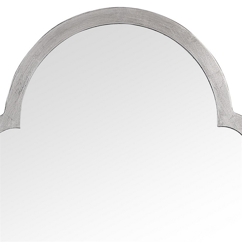 Bowery Hill Sleek Elongated Quatrefoil Frame Mirror in Silver