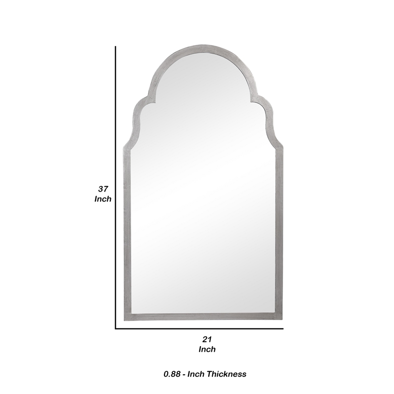 Bowery Hill Sleek Elongated Quatrefoil Frame Mirror in Silver