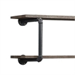 Bowery Hill Antique Metal Framed 2 Tier Wall Rack in Brown and Gray