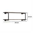 Bowery Hill Antique Metal Framed 2 Tier Wall Rack in Brown and Gray
