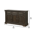 Bowery Hill 60 Inch 3 Drawer Wooden Server with 3 Doors in Brown