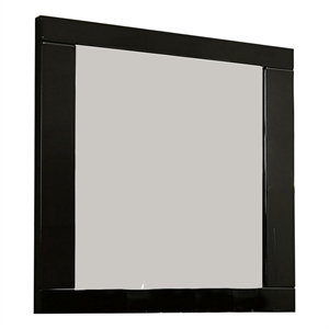 Bowery Hill 37 Inch Rectangular Mirror with Wooden Frame in Black