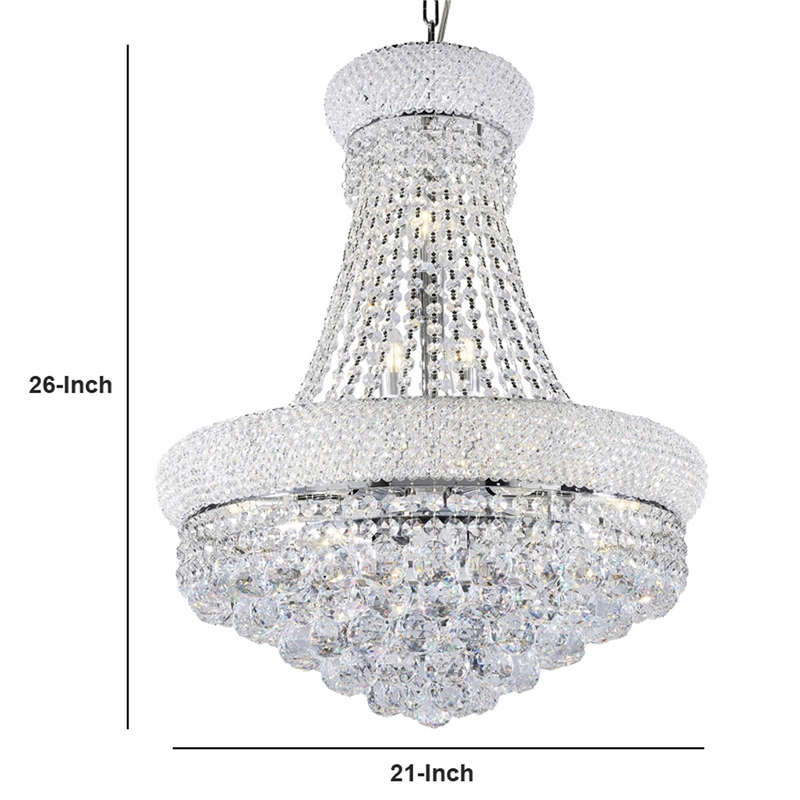 Bowery Hill Crystal Ceiling Lamp with Chandelier Design Body in Clear