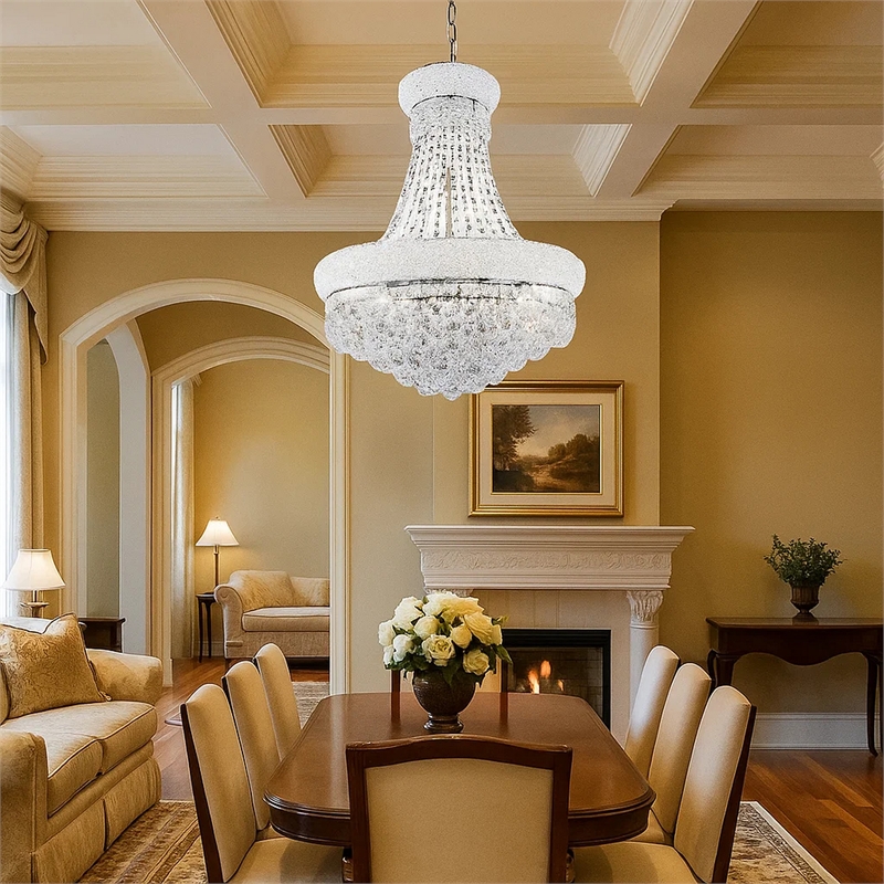 Bowery Hill Crystal Ceiling Lamp with Chandelier Design Body in Clear