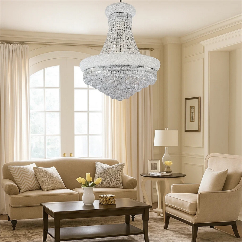 Bowery Hill Crystal Ceiling Lamp with Chandelier Design Body in Clear
