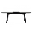 Bowery Hill Obround Top Dining Table with Extendable Leaf in Charcoal Gray