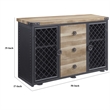 Bowery Hill 50 Inch Wood Sideboard Buffet Cabinet with Mesh Doors in Oak