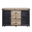 Bowery Hill 50 Inch Wood Sideboard Buffet Cabinet with Mesh Doors in Oak