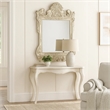 Bowery Hill 61 Inch Oversized Wall Mirror with Floral Carving in Silver