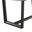 Bowery Hill Dining Table with Marble Top and Trestle Base in Gray