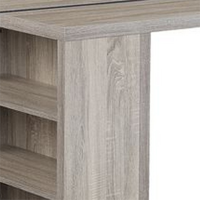 Bowery Hill Dining Table with 3 Compartments and Trim Inlay in Oak Gray