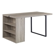 Bowery Hill Dining Table with 3 Compartments and Trim Inlay in Oak Gray
