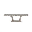 Bowery Hill Dining Table with Scrolled Floral Motifs in Cream