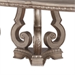Bowery Hill Wooden Extendable Dining Table with Double Pedestal in Silver