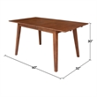 Bowery Hill Wood 60 Inch Butterfly Extension Dining Table in Bourbon Oak