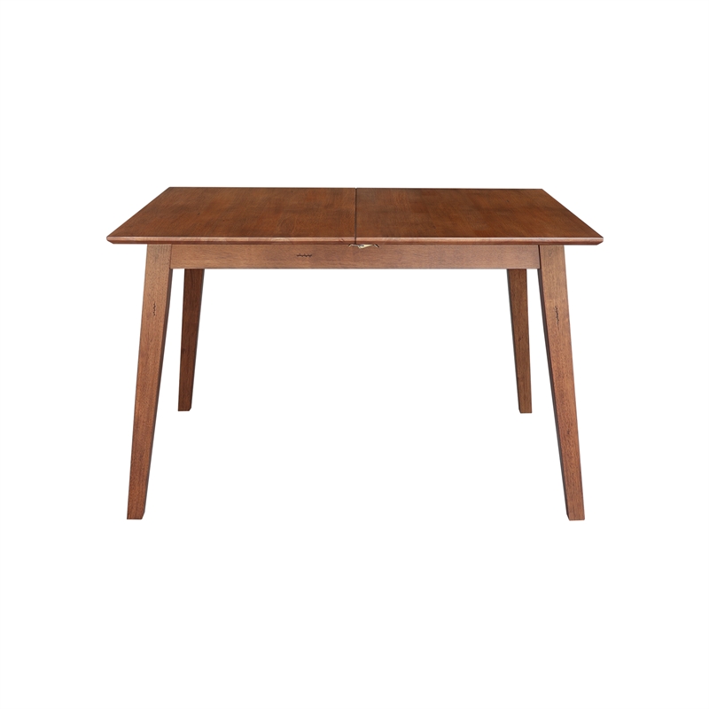 Bowery Hill Wood 60 Inch Butterfly Extension Dining Table in Bourbon Oak