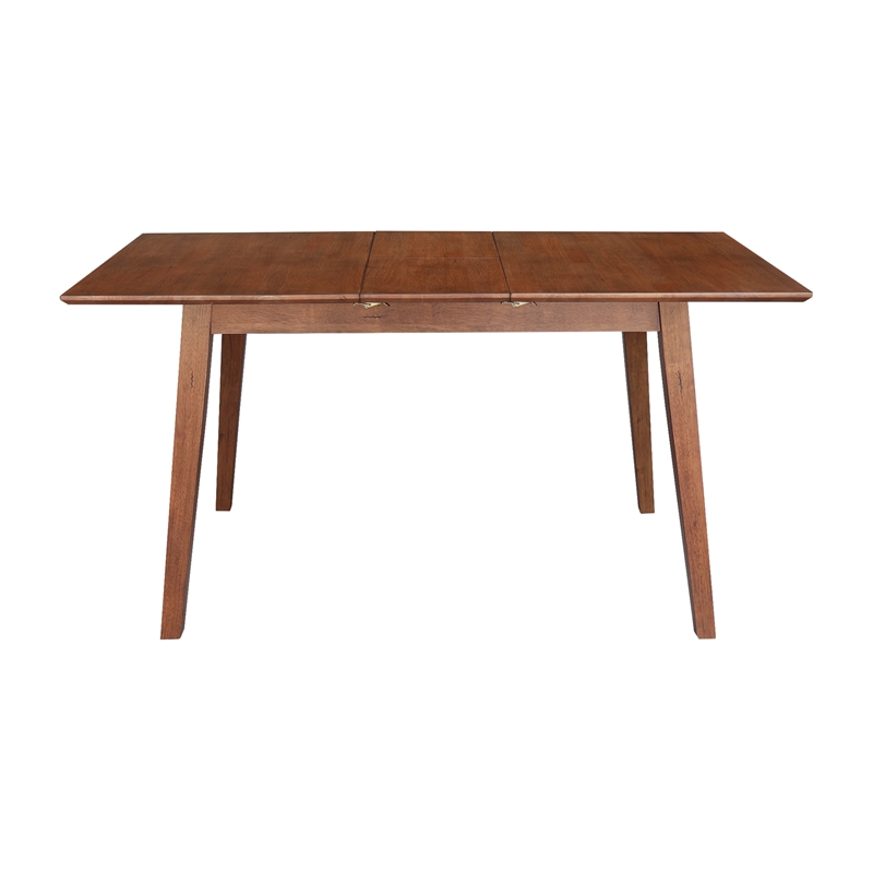 Bowery Hill Wood 60 Inch Butterfly Extension Dining Table in Bourbon Oak