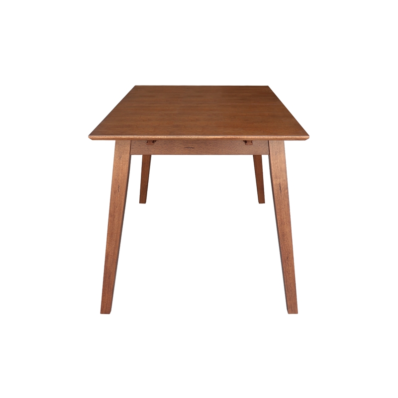 Bowery Hill Wood 60 Inch Butterfly Extension Dining Table in Bourbon Oak