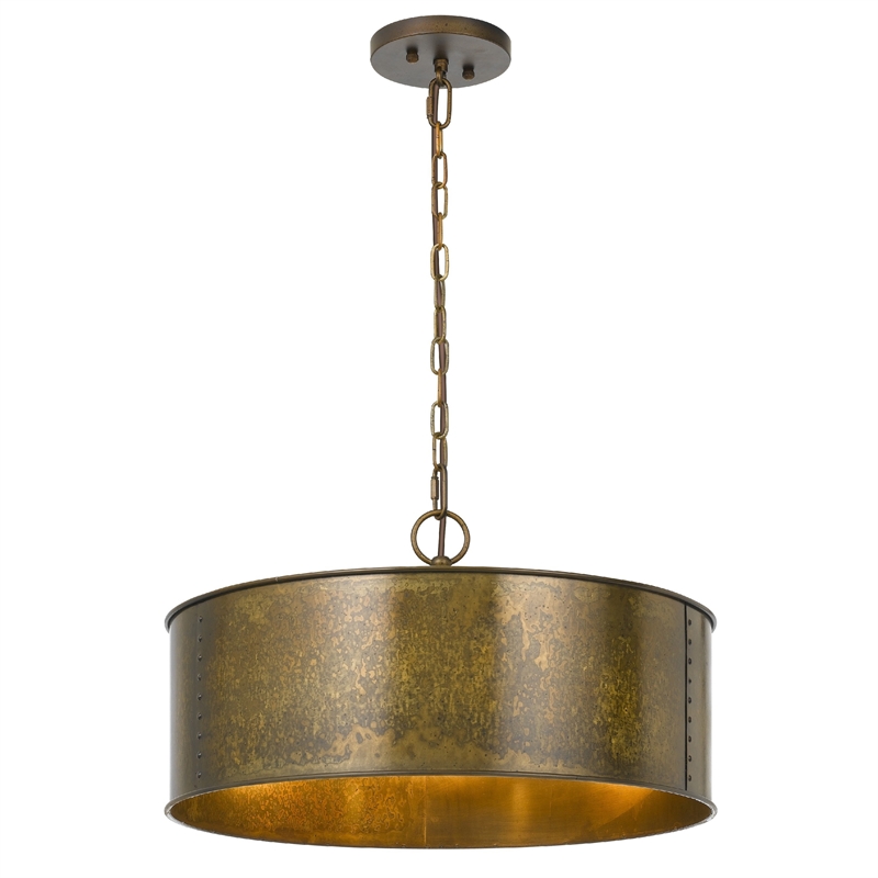 Bowery Hill 60 x 3 Watt Round Frame Chandelier with 6 Foot Chain in Gold