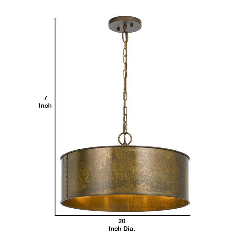 Bowery Hill 60 x 3 Watt Round Frame Chandelier with 6 Foot Chain in Gold