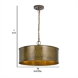 Bowery Hill 60 x 3 Watt Round Frame Chandelier with 6 Foot Chain in Gold