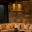 Bowery Hill 60 x 3 Watt Round Frame Chandelier with 6 Foot Chain in Gold