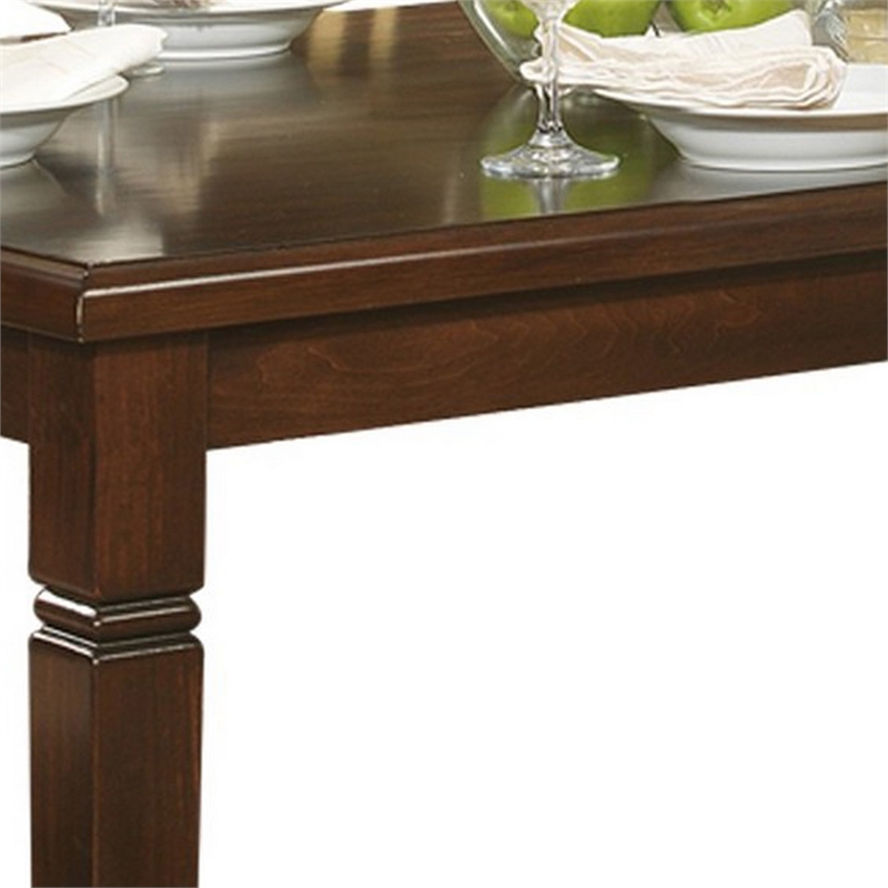 Bowery Hill Rectangular Wooden Dining Table with Tapered Legs in Oak Brown