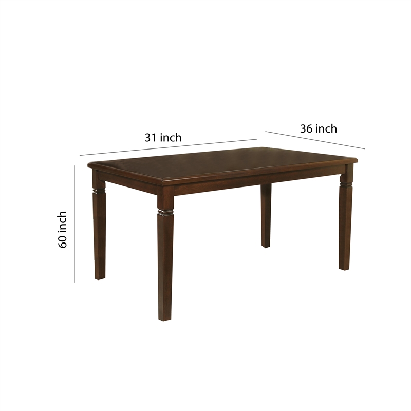 Bowery Hill Rectangular Wooden Dining Table with Tapered Legs in Oak Brown
