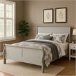 Bowery Hill Sleigh Twin Size Bed with Rectangular Thin Legs in Silver