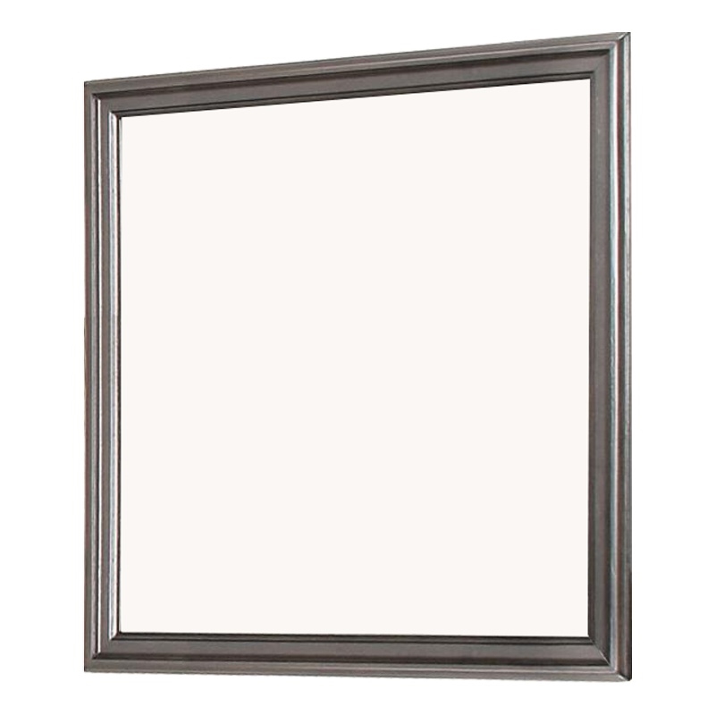 Bowery Hill Wooden Frame Mirror with Mounting Hardware in Gray and Silver