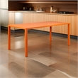 Bowery Hill Slatted Top Metal Dining Table with Straight Legs in Orange