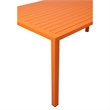 Bowery Hill Slatted Top Metal Dining Table with Straight Legs in Orange
