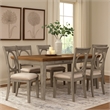 Bowery Hill 78 Inch Dining Table with 6 Drawers and Plank Top in Gray Brown
