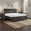 Bowery Hill Queen Platform Bed with 2 Storage Drawer Footboard in Brown