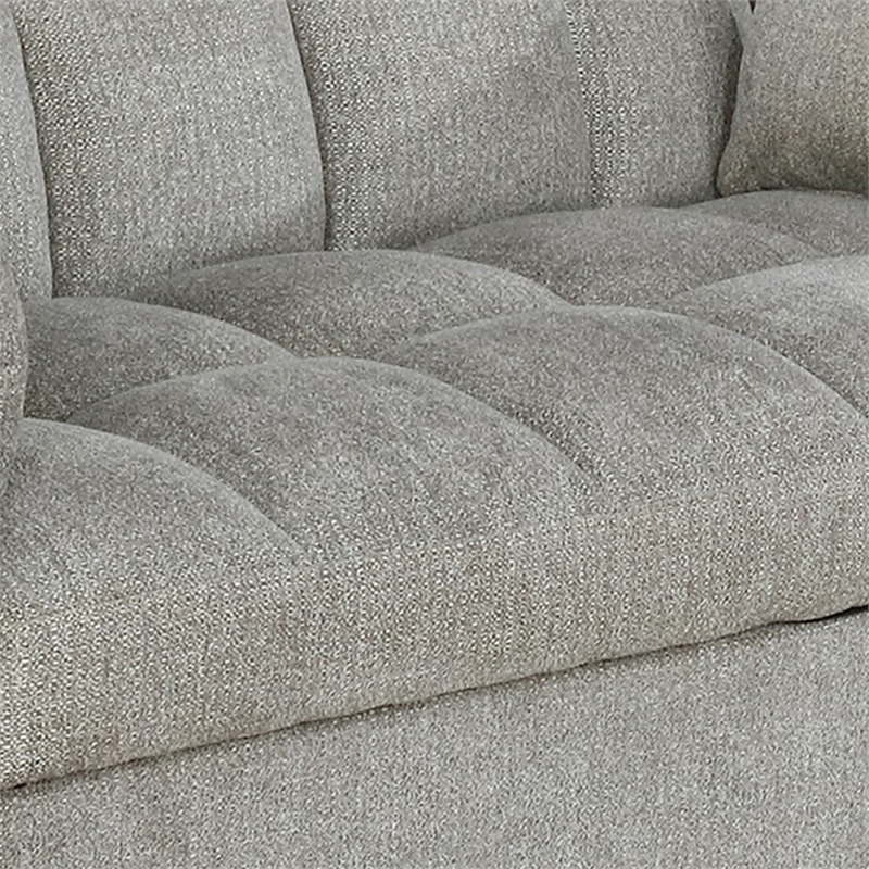 Bowery Hill 59 Inch Sleeper Sofa Bed Futon with Grid Tufting in Beige