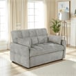 Bowery Hill 59 Inch Sleeper Sofa Bed Futon with Grid Tufting in Beige