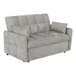 Bowery Hill 59 Inch Sleeper Sofa Bed Futon with Grid Tufting in Beige