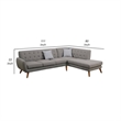 Bowery Hill 2 Piece Modern L Shape Sectional Sofa with Chaise in Gray